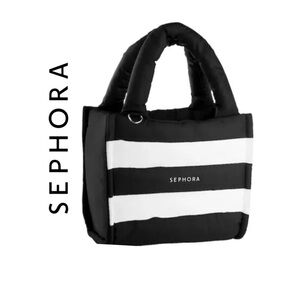 Sephora Monochrome Striped puffy mini bag